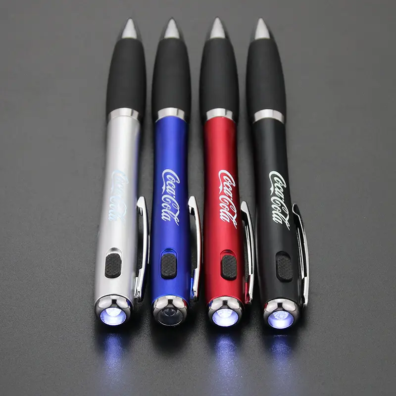 Customized Led Light Ballpoint Pen Refill with Lighter Promotional Wholesale Laser Light Up Ball Pens