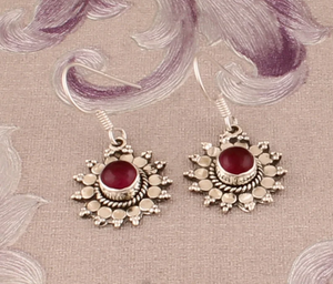 Venta caliente 925 plata esterlina Rosa Jade flor diseñador hecho a mano joyería regalo Idea mujeres pendientes - Product Image 4