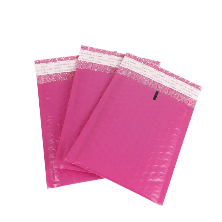 Popular Design Water-proof Strong Adhesive 6x9 6x10 Hot Pink Poly Bubble Mailers for Wholesale