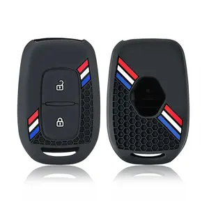 Coque de clé de voiture en silicone à 2 boutons pour <span class=keywords><strong>Renault</strong></span> Kwid Traffic Symbol Dacia Sandero Logan Duster 2016 <span class=keywords><strong>2017</strong></span> 2018 - Product Image 1