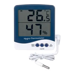 Großes digitales LCD-Innen-Außenthermometer-Hygrometer mit Sensor kabel