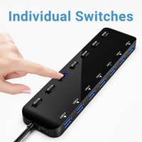 Hub USB 3.0 à 4/7 ports, type C, extension ultra-mince USB 3.0, 5 Gbps, voyant lumineux pour ordinateur portable, souris, clavier, clé USB