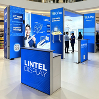 Stand d'exposition modulaire portable Lintel avec éclairage LED, montage sans outil, boîte lumineuse SEG pour la publicité