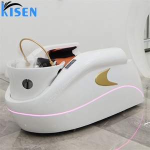Kisen Luxury Electric Massage Head Spa Shampoo Chair Water Circulation Head Spa Therapy Aromatherapy Shampoo <b>Bed</b> with Bowl - Product Image 1