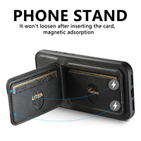 Étui de téléphone SUTENI pour iPhone 18 Pro Max avec porte-cartes et support, motif en cire huilée, cuir synthétique de luxe, surface lisse, compatible avec les modèles 17, 16 Plus, 15, 14, 13