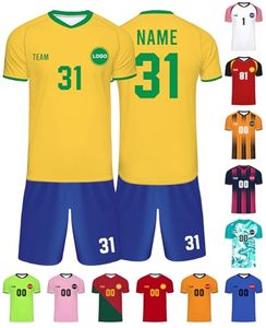Ensemble de maillots de football personnalisés sublimés pour hommes, manches courtes, respirant, en polyester, uniformes de football toutes saisons, vêtements d'équipe pour adultes - Product Image 1