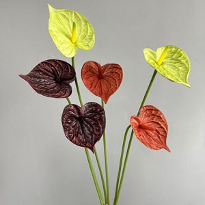 Fleur artificielle Anthurium Meng Jie à branche unique en PU, idéale pour les mariages, la décoration intérieure et le salon - Product Image 2