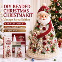 Kit de loisirs créatifs de Noël avec perles en cristal 3D, Arbre de Noël perlé à faire soi-même pour cheminée, table à manger, bureau