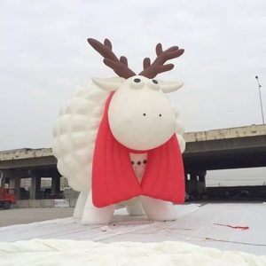 Şişme büyük beyaz koyun modeli büyük şişme karikatür hayvan şekilli balon koyun boynuzları ile şişme koyun karikatür - Product Image 2