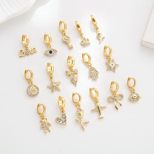 День Святого Валентина универсальная Застежка Ювелирные изделия позолоченная металлическая Корона очарование кулон с Цирконом ожерелье браслет Зажим медные ювелирные изделия - Product Image 3