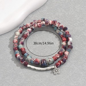 European Style <b>Beaded</b> <b>Bracelet</b> For Women Tin Alloy Flower Pattern Jewelry Fashion Accessory - Product Image 3