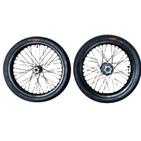 Kit de roues Supermoto de 17 pouces, jantes chromées argentées, pneus pour Sur-Ron Light Bee X, vélo électrique, ensemble haute performance