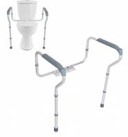Barres de sécurité pour toilettes, poignée de toilettes en acier robuste, pied réglable en hauteur, offre un soutien pour les personnes âgées, les personnes handicapées et les femmes enceintes