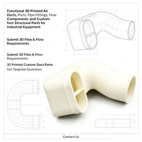 Condotti d'aria funzionali stampati in 3D, raccordi per tubi, componenti per il flusso e parti strutturali personalizzate per attrezzature industriali