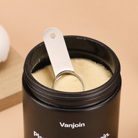 Pot vide personnalisé avec logo pour mélange de protéines, avec cuillère, à large ouverture, pour compléments alimentaires et capsules de vitamines
