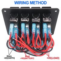 Interrupteur à bascule 4 voies avec panneau en aluminium, voltmètre 12V et prise USB 3.1A et prise allume-cigare pour bateau, voiture, camping-car, camion