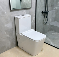 WC Siphonique Deux Pièces Grande Taille à Fermeture Lente, Fonctionnement Silencieux, Économe en Eau, Anti-Odeur, pour Salle de Bain de Villa