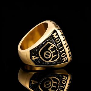 Anillo <span class=keywords><strong>de</strong></span> Aleación del Campeonato <span class=keywords><strong>de</strong></span> <span class=keywords><strong>la</strong></span> Liga Mayor <span class=keywords><strong>de</strong></span> Béisbol <span class=keywords><strong>de</strong></span> los Milwaukee Warriors <span class=keywords><strong>de</strong></span> 1982, Chapado en Plata 925, Regalo Hip Rock - Product Image 4