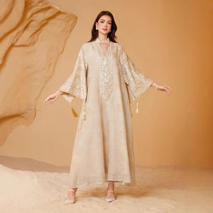 عباية نسائية أنيقة بمقاسات كبيرة، تصميم جديد طويل مطرز بالترتر، روب لخريف وصيف، مستوحى من الطراز الأوروبي الأمريكي بتصميم عربي عبر الحدود - Product Image 2