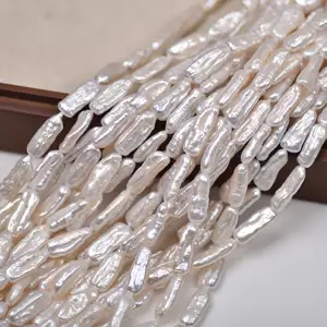 6X18mm Natural Freshwater Irregular Shape Toothpick Baroque Pearls Biwa Pearls For DIY Jewelry