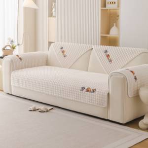 Universale gufi ricamo flanella antiscivolo ispessito copridivano soggiorno caldo flanella divano cuscino bracciolo asciugamano posteriore - Product Image 3