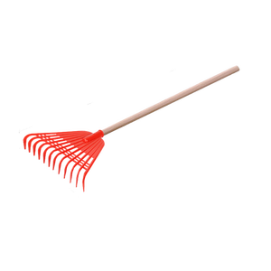 Support agricole en plastique à 12 dents avec manche en bois Poignée antidérapante et espacement uniforme et durable Râteau de jardinage facile à utiliser - Product Image 2