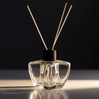 Bouteilles diffuseurs en verre carrées irrégulières sans plomb personnalisées en usine, de 50 ml à 300 ml, récipients d'aromathérapie, logo et couleur personnalisables disponibles