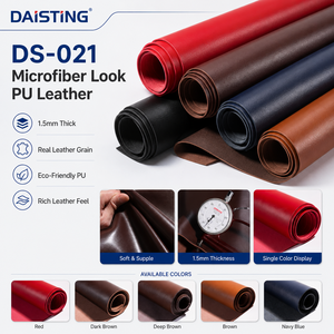 Microfiber PU Faux Artificial Leather Thick Real Grain Eco Vegan Upholstery Fabric Roll <strong>Sofa</strong> Bag Automotive Decor <strong>Material</strong> DS021 - Product Image 1