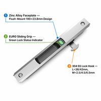 Loquet coulissant en alliage de zinc pour fenêtre, crochet en acier inoxydable 304 pour quincaillerie de porte en aluminium, verrouillage à point unique pour salle de bain