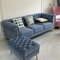 Canapé Chesterfield gonflable trois places en tissu PU, style luxe léger américain, tendance INS