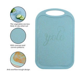 Tabla de cortar de paja de trigo para cocina, tabla de cortar de plástico Reversible Natural alternativa ecológica libre de BPA de grado alimenticio - Product Image 4