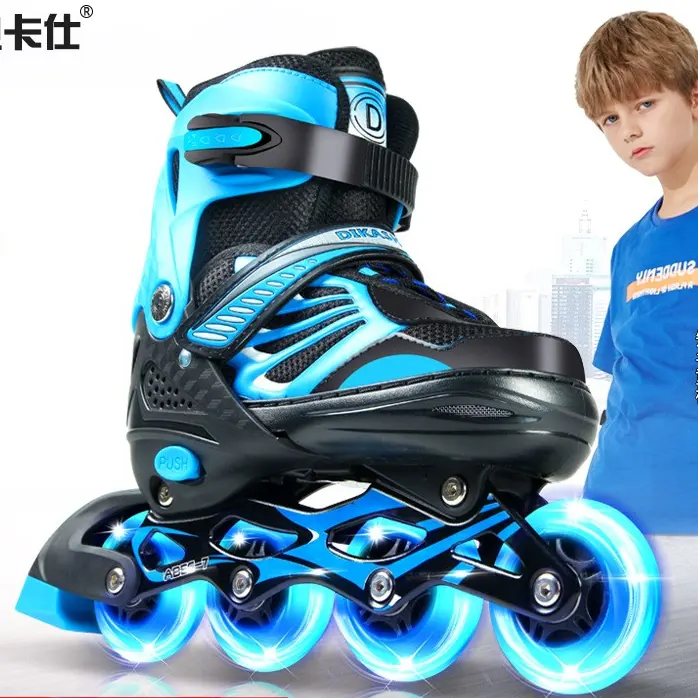 Grosir 4 roda dapat ditarik Led Kick Inline kecepatan Quads Roller Skate Roller sepatu Harga Untuk dewasa anak-anak anak perempuan anak laki-laki