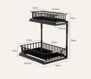Multi-Functional Modern Shelf Kitchen <b>Sink</b> Cabinet Storage Durable Solid Wood Cabinet Seasoning <b>Basket</b> Organizer - Product Image 1