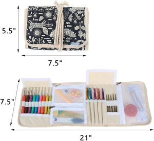 Ganchos <span class=keywords><strong>de</strong></span> <span class=keywords><strong>ganchillo</strong></span> <span class=keywords><strong>de</strong></span> lona rollo organizador con cremallera Web bolsillos para varias agujas <span class=keywords><strong>de</strong></span> <span class=keywords><strong>ganchillo</strong></span> y <span class=keywords><strong>punto</strong></span> tejer - Product Image 1