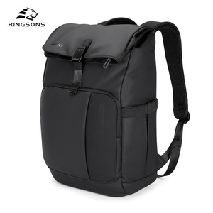 Kingsons Laptop <b>Backpack</b> 20-35L Lightweight Unisex Business <b>Backpack</b> With Laptop Compartment Gray And <b>Black</b> Solid Color - Product Image 5