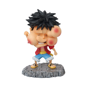 Carino 15cm giapponese uno pezzi figura Anime faccia espressione infanzia Luffy PVC Action <span class=keywords><strong>Figure</strong></span> giocattoli decorazione un pezzo figura - Product Image 5