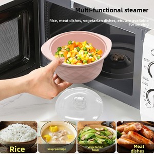 Couvercle de bol vapeur en silicone de qualité alimentaire, compatible micro-ondes, récipient personnalisé pour repas faible en gras - Product Image 4