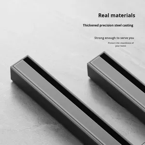 Custom Thickened Stainless Steel American Style Deodorizing Filter Floor <b>Drain</b> Long Narrow Line Large Capacity Bathroom Anti-odo - Product Image 4