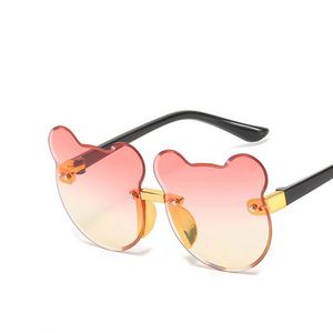 Lunettes de soleil sans monture pour enfants, avec logo personnalisé, mignonnes, pour filles, UV400, en forme d'ours - Product Image 6
