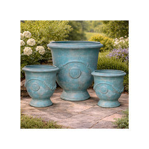 Pot de fleurs classique en fibre de verre, grand récipient pour plantes de jardin, urne décorative, style extérieur/intérieur, pour patio - Product Image 1