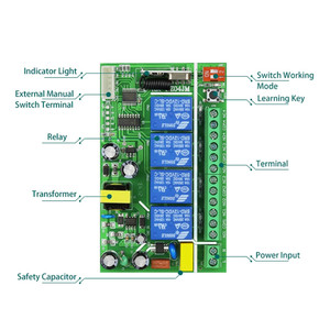 Công suất cao AC85V-256V 4 kênh phổ RF chuyển đổi thiết lập RC máy phát và máy thu điều khiển từ xa 433Mhz - Product Image 4