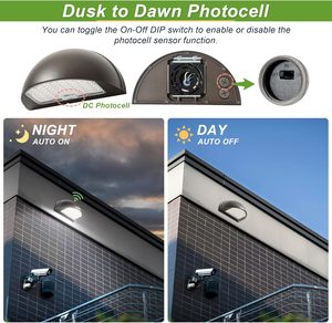 ไฟติดผนัง LED แบบครึ่งวงกลม ปรับได้ 3 ระดับวัตต์ และ 3 ระดับอุณหภูมิสี 120V-347V - Product Image 4