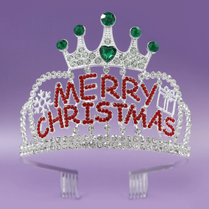 Feliz Navidad cristal Rhinestone aleación encantadora corona vacaciones decoración europea y americana lujo reina princesa Tiara - Product Image 5