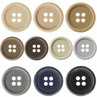Botones de Resina Clásicos Ecológicos en Beige, Verde, Gris, Azul, Caqui, Marrón, Color Café, para Trajes, Chaquetas y Uniformes