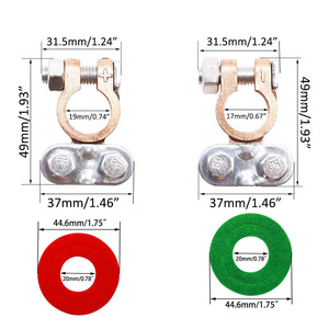 Battery Clamp Copper Connector 49mm 19mm 17mm <b>Red</b> Green For Car Battery Terminal Automotive Use - Product Image 1