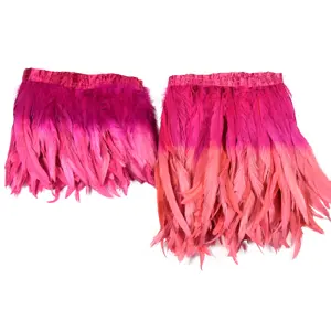 Ruban en tissu corail bon marché, franges en plumes, garniture pour bricolage, vêtements, robe, costume, chapeau, accessoire, fête, décoration de mariage - Product Image 1