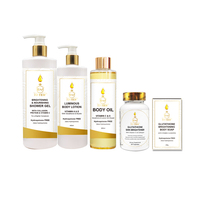 Ensemble de soins de la peau OEM personnalisé à base d'extrait de glutathion, hydratant, éclaircissant les taches brunes, or 24 carats, pour femmes noires