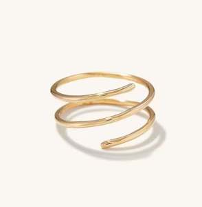 Anillo espiral de dos tonos 925 joyería de moda llena de plata y oro - Product Image 1