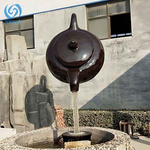 Fontaine d'extérieur en fibre de verre, style chinois, en forme de théière, pour jardin, sculpture artistique européenne et américaine - Product Image 3