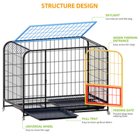 Cage pliable portable pour chat et chien, cage pour animaux de compagnie en métal robuste avec verrou de sécurité pour les voyages et l'usage quotidien